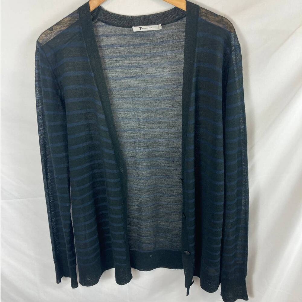 T Alexander Wang Lightweight Semi Sheer Striped Cardigan Size Medium